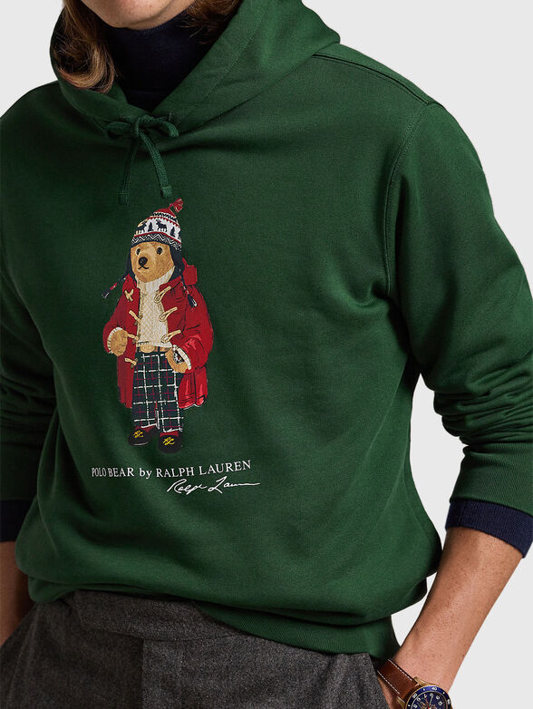 Green sweatshirt with Polo Bear print  - 4
