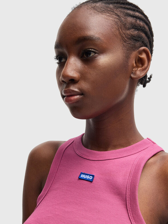 Black elastic rips tank top - 4