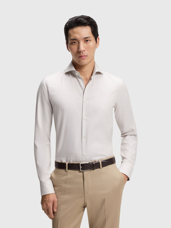 Long sleeved cotton blend shirt - 1
