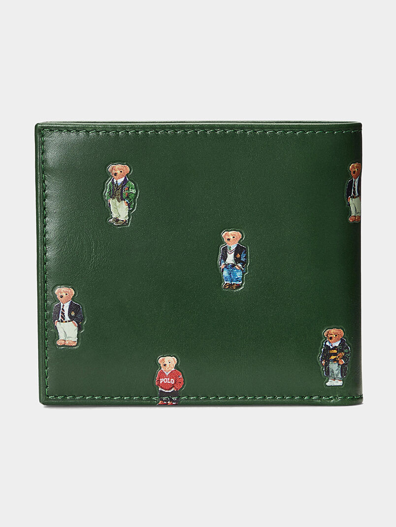 Polo Bear Leather wallet in green color - 3