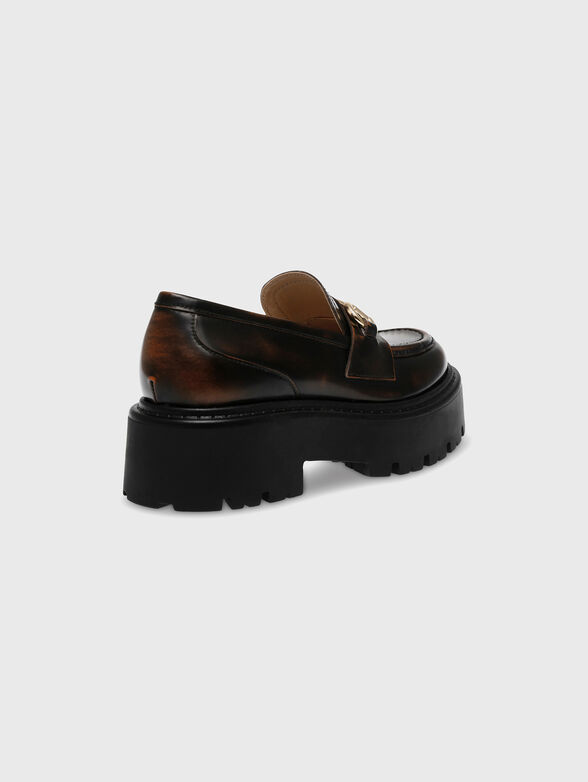 OCCUPY black leather loafers - 3