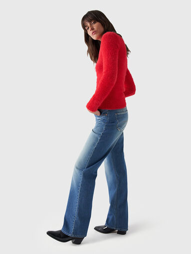 Knitted sweater in red colour - 4