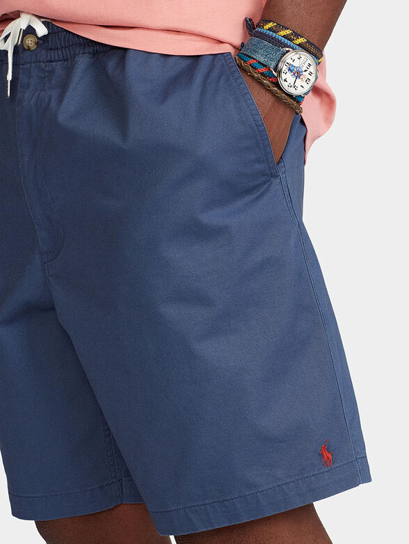 Blue cotton shorts - 3