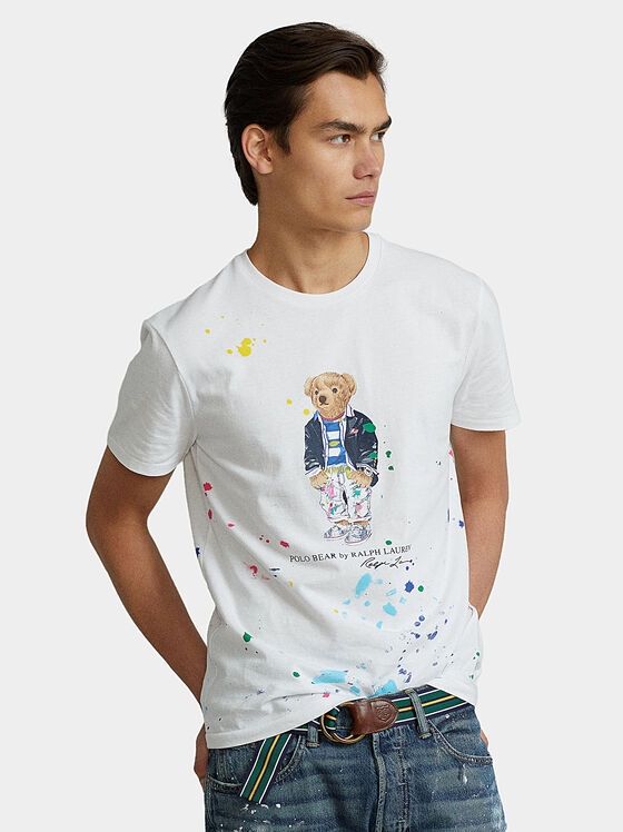 POLO BEAR тениска с напръскани арт детайли - 1