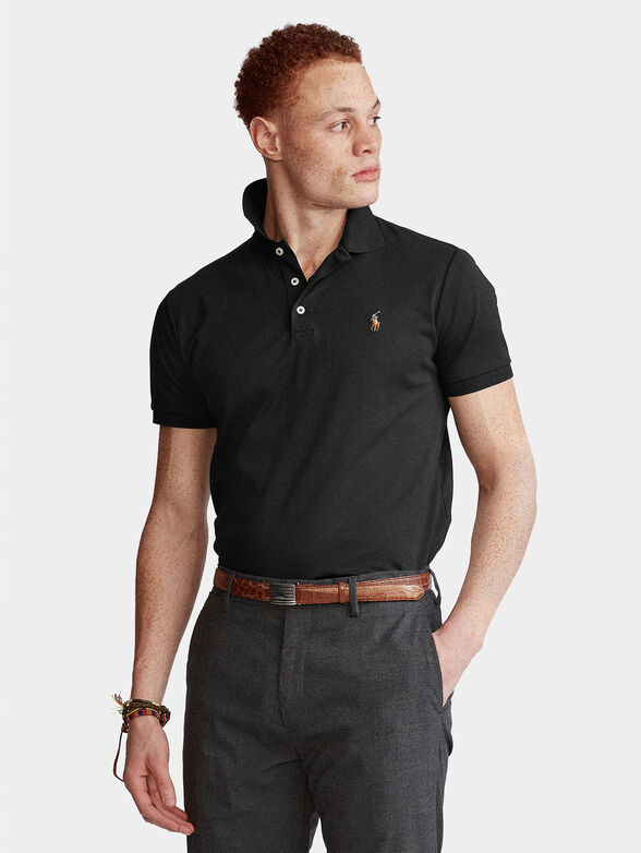 Polo shirt with colored logo embroidery - 1