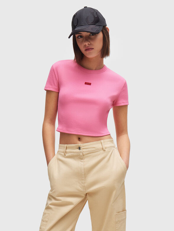 DELUISA cropped T-shirt in elastic ripstop - 1