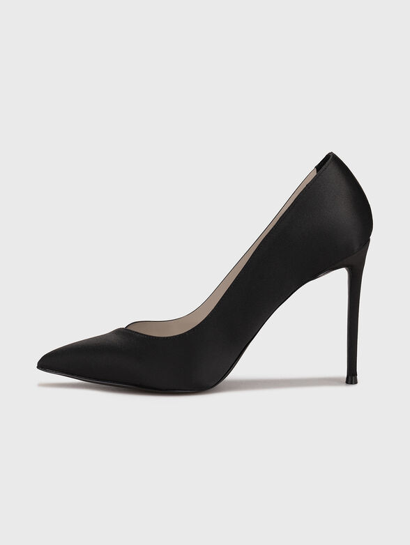 Black high-heeled shoes with sheer detail - 4