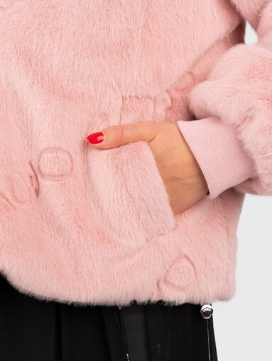 Hooded faux fur jacket  - 4