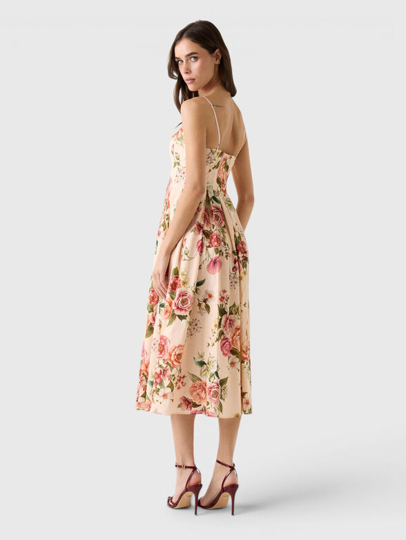 Floral print dress made from linen blend - 2