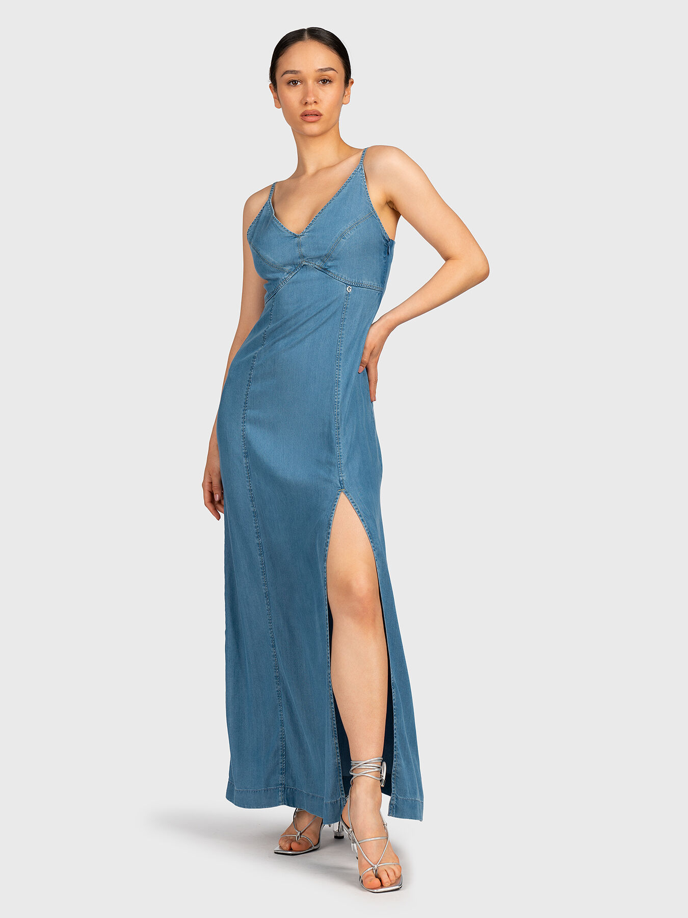 Guess denim maxi dress clearance