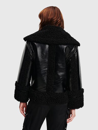 Black biker jacket made of eco leather - 3