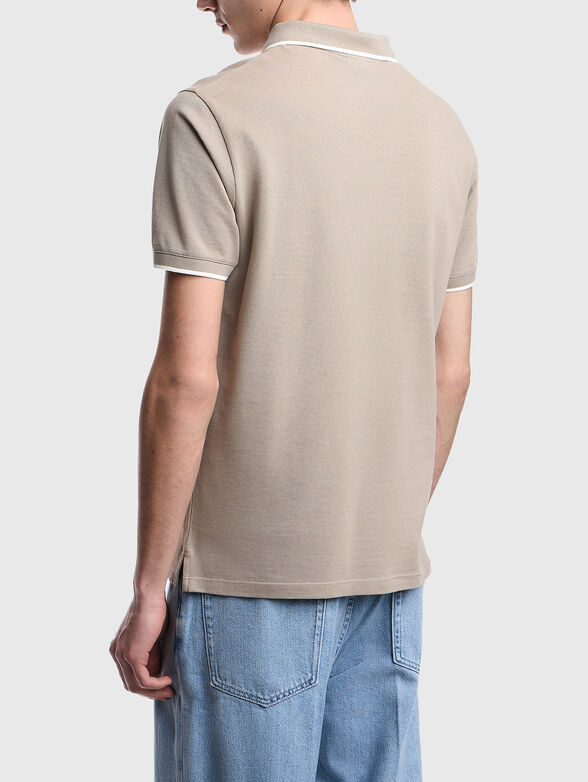 Cotton polo shirt with a V-neck  - 3