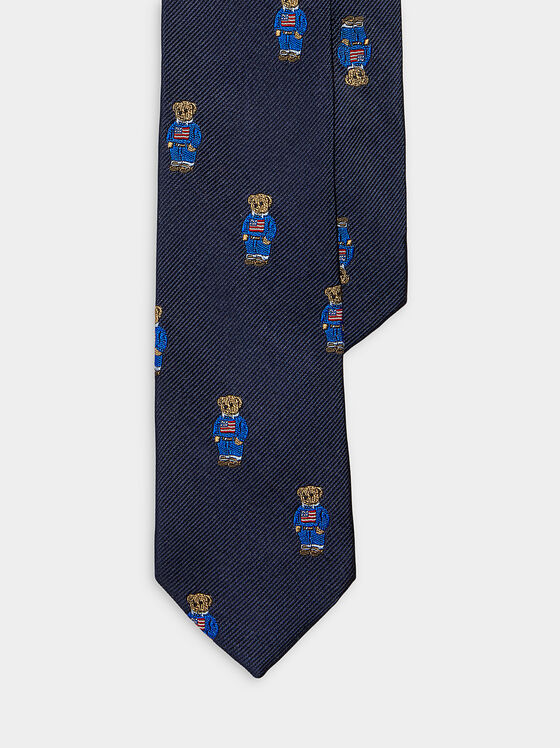 Копринена вратовръзка с Polo Bear детайли - 1