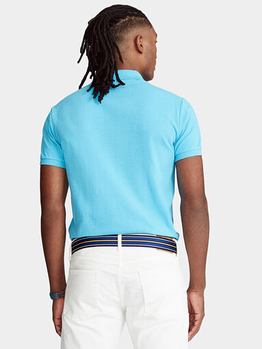 Cotton polo-shirt in light blue color - 3