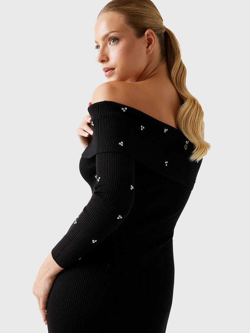 ALISHA rhinestones mini sweater dress - 3