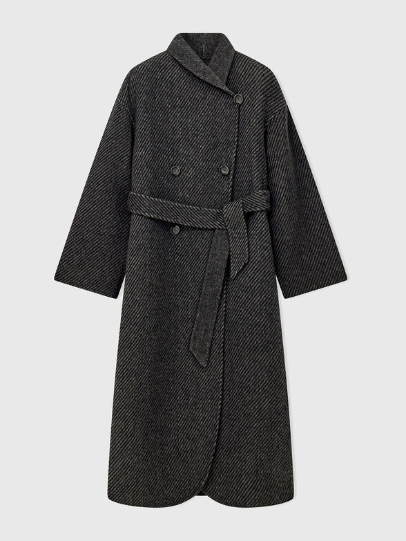 Striped coat with a belt - 1