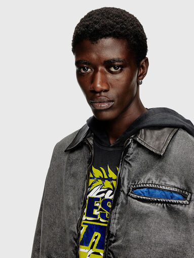 J-TAYLOR denim jacket with leather collar - 3