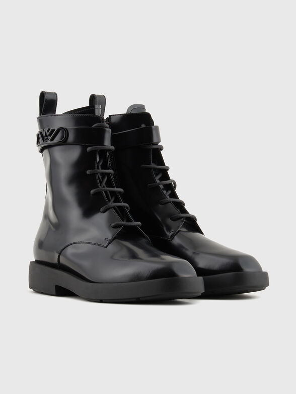 Leather boots with logo detail - 2