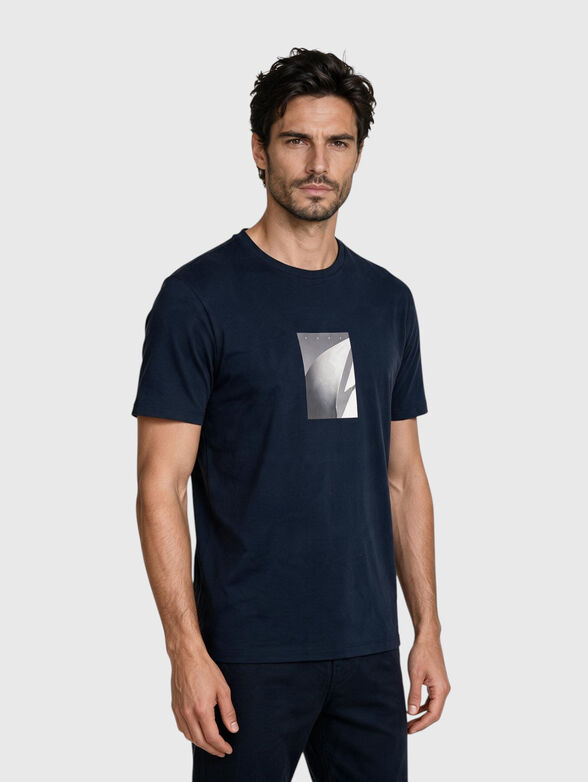 Dark blue cotton T-shirt - 1