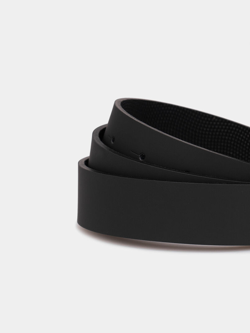 Reversible leather belt with black buckle - 3