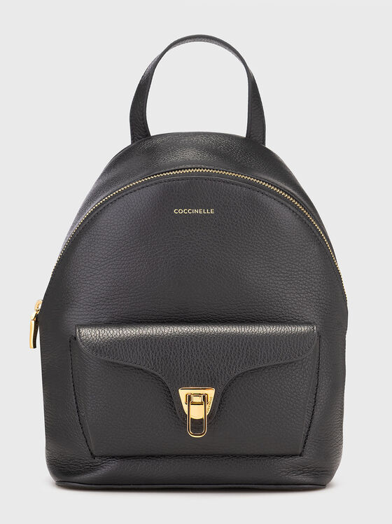 Leather backpack with gold details - 1