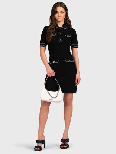 Black mini dress with buttons - 5