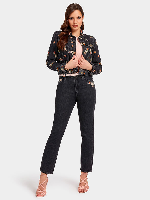 DORIA denim jacket with embroidered flowers - 4