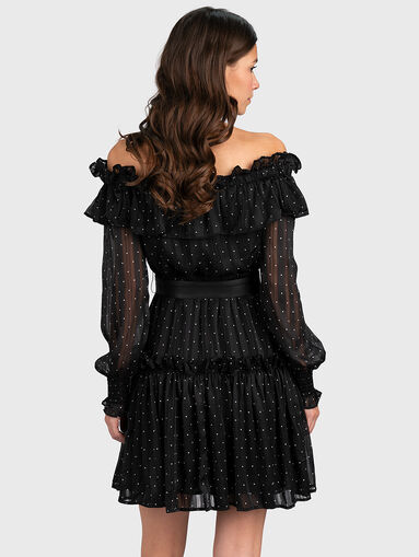 Black dress with polka dot print - 4