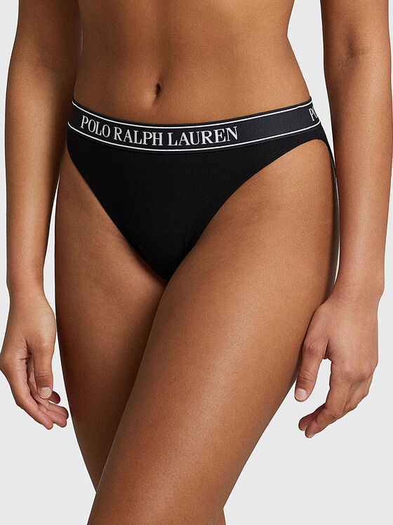 Black bikini with logo inscription - 1