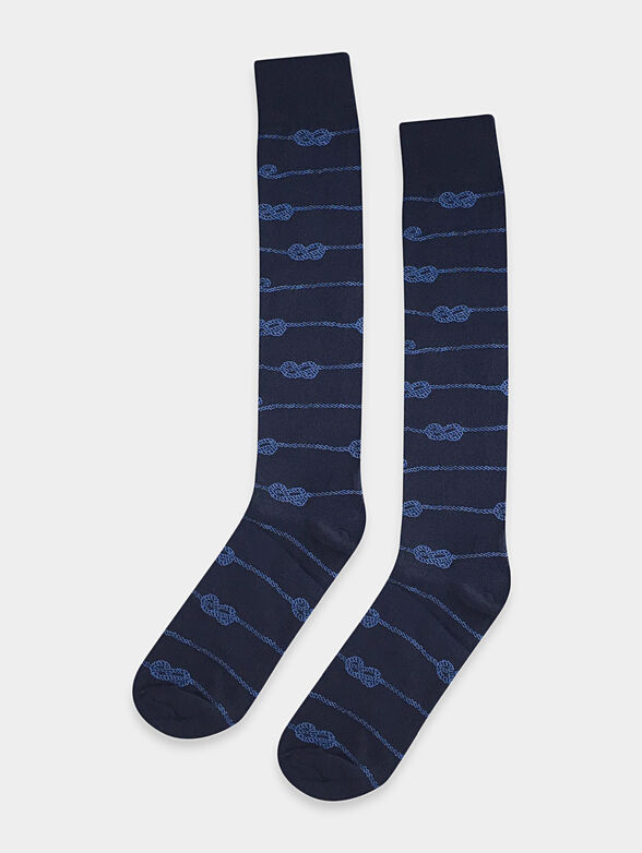 EASY LIVING dark blue socks with print - 1