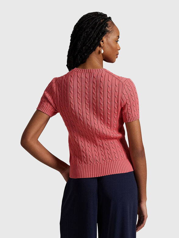 Cable knit cotton short sleeve jumper - 3