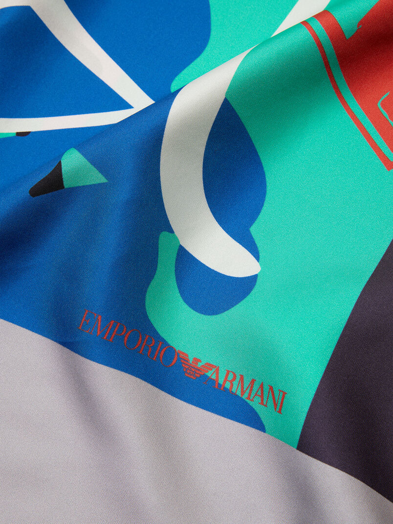 Silk scarf with art print - 3