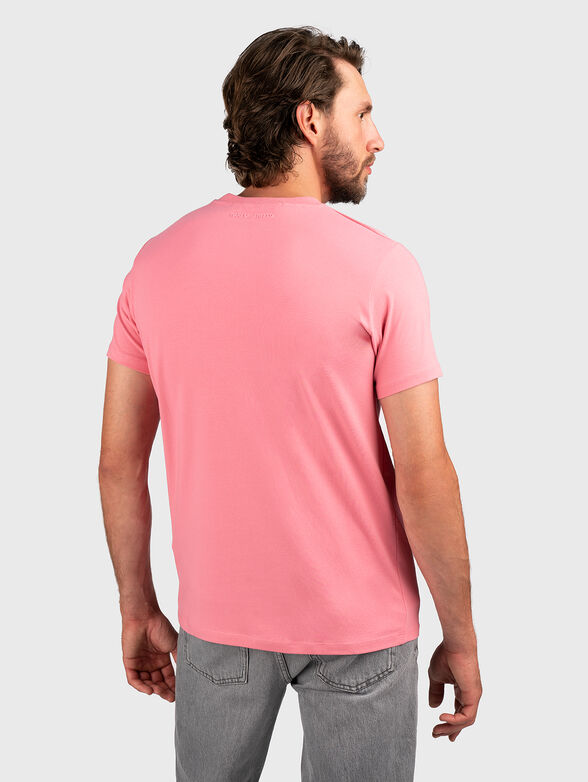 Pink T-shirt with logo embroidery  - 2