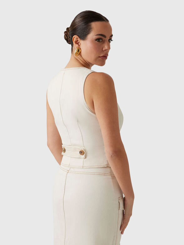 NAOMI denim vest with accent stitching - 3