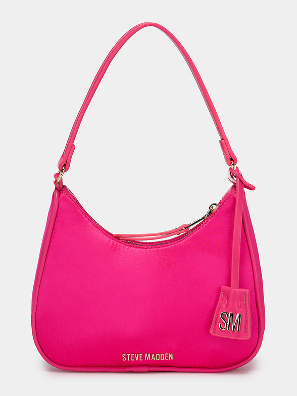 Black shoulder bag with satin texture - 1