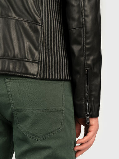 Faux leather biker jacket - 4