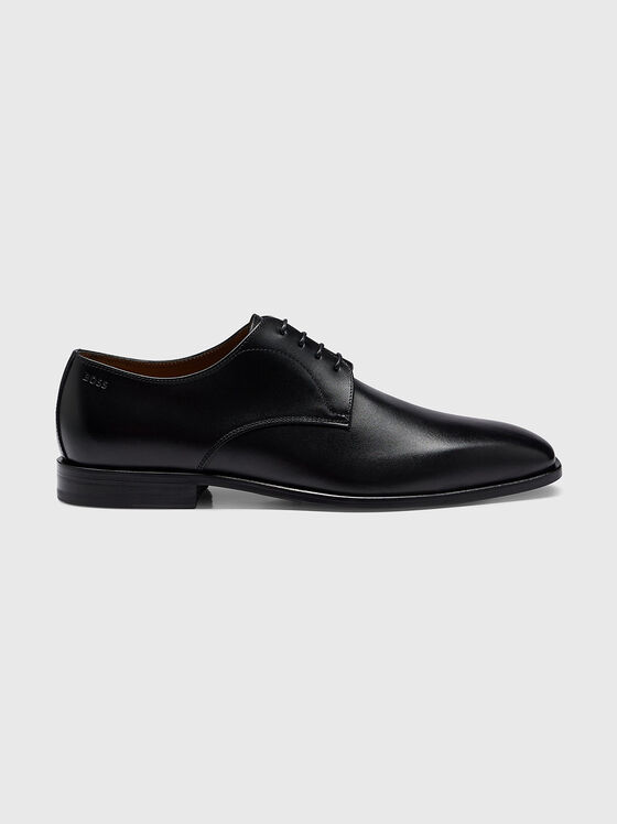 Елегантни кожени обувки в черен цвят - 1
