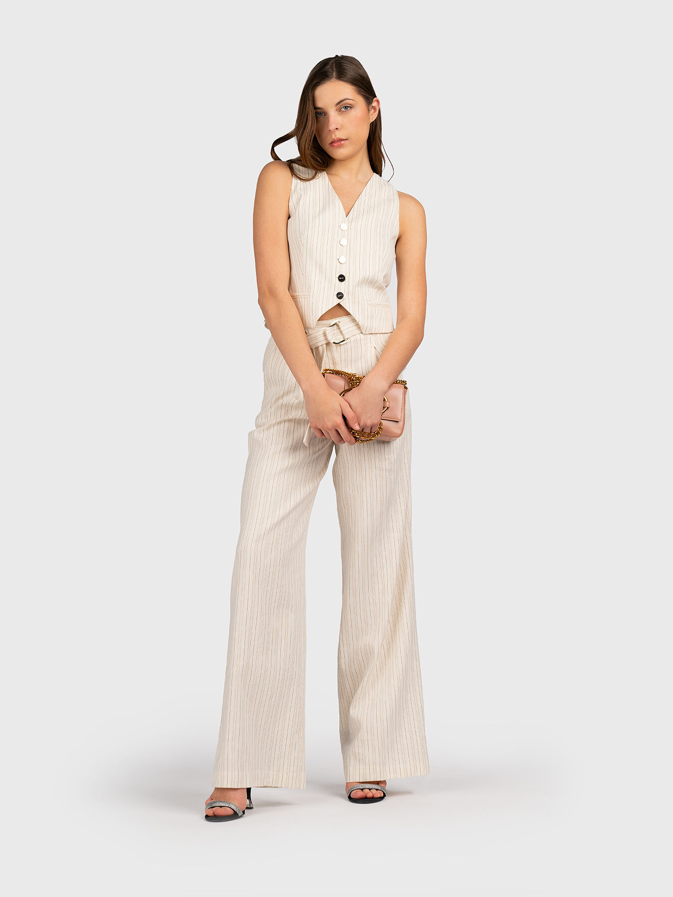 パンツ LIU JO STRIPED PANTS Striped trousers with belt brand LIU JO — Globalbrandsstore