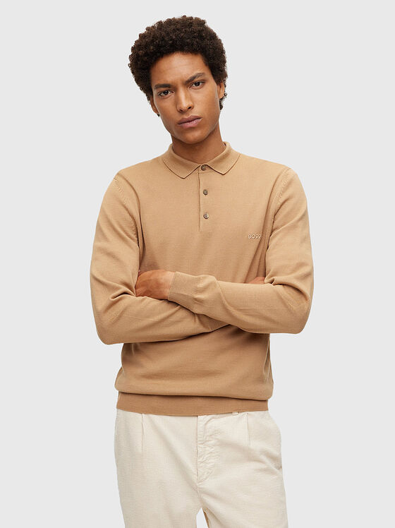 Вълнен пуловер BONO в бежов цвят - 1