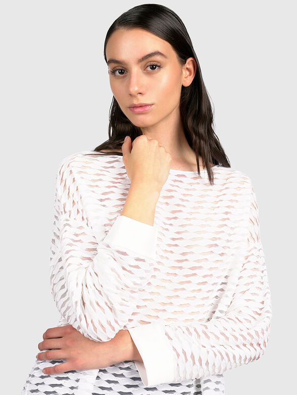 Long sleeved blouse with sheer effect - 2