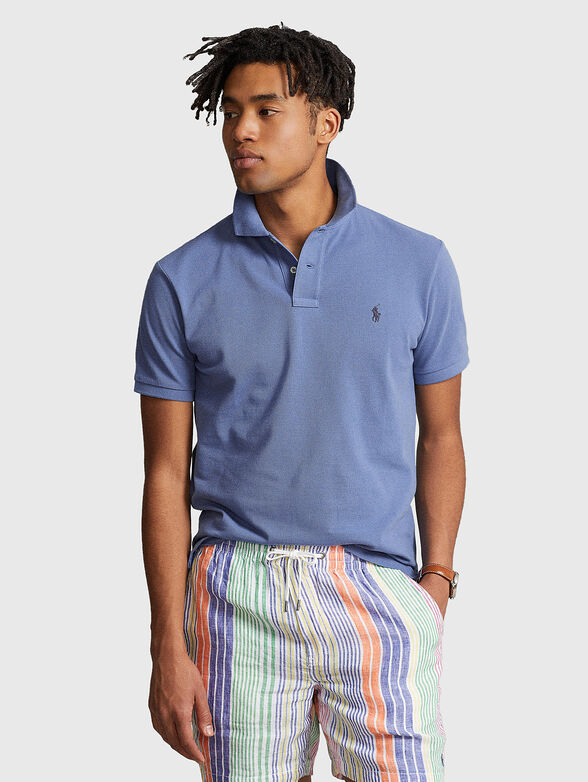 Logo-detail Polo shirt in blue - 1