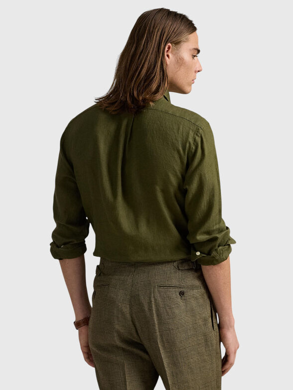 Linen shirt with logo embroidery - 3