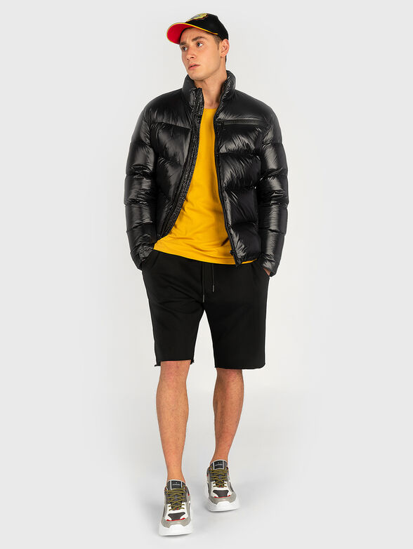 Black cotton t-shirt with logo - 4