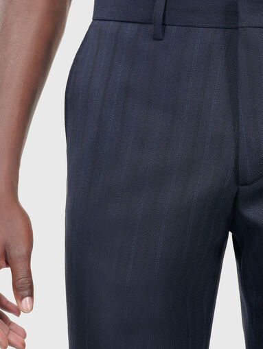 Striped straight leg trousers - 3