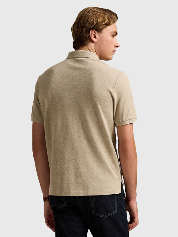 Beige polo shirt with maxi logo - 3