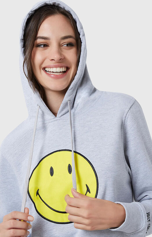 SMILEY hooded sweatshirt with print brand YAMAMAY