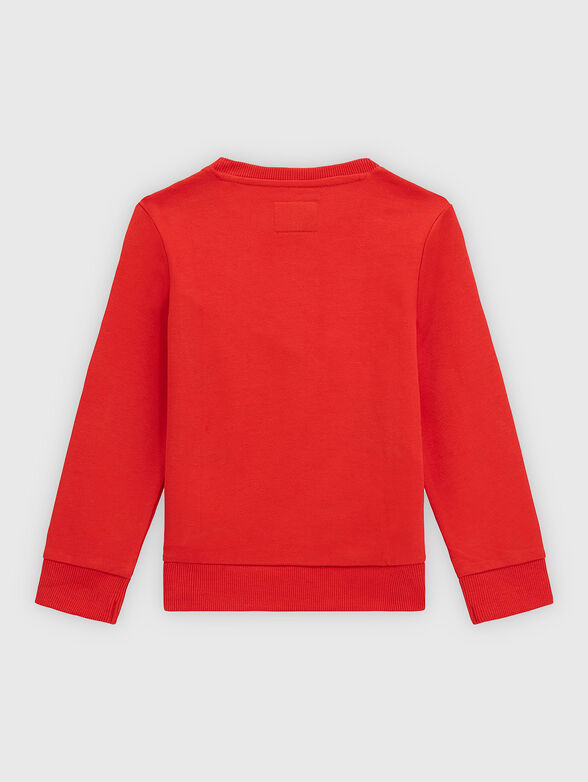 Red sweatshirt with triangular logo embroidery - 2