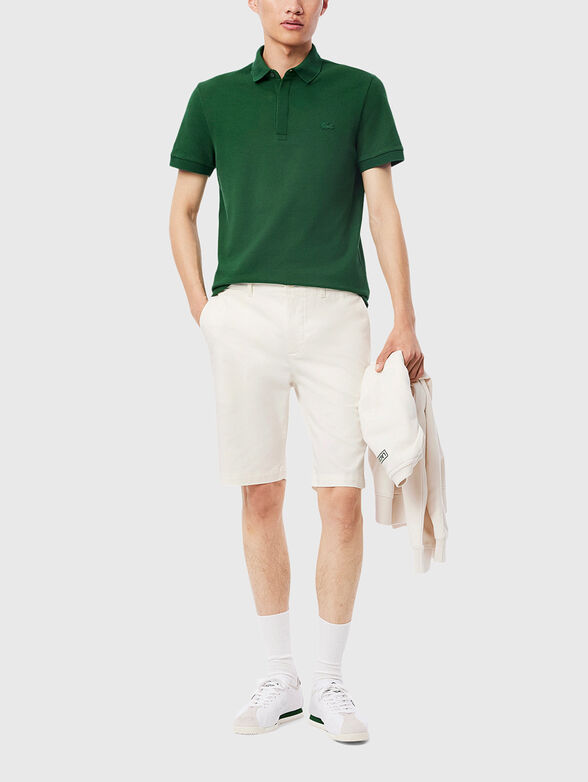 Shorts with logo embroidery in brown - 1