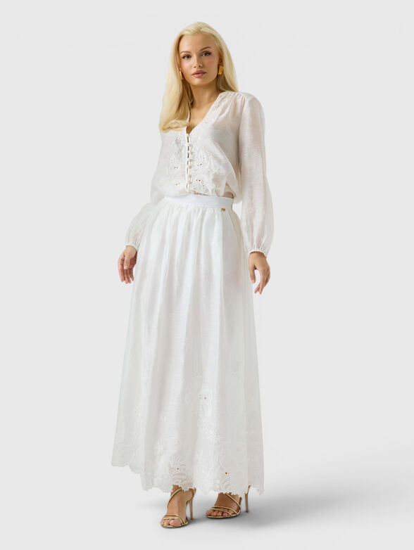 Linen blend shirt with embroidery - 2
