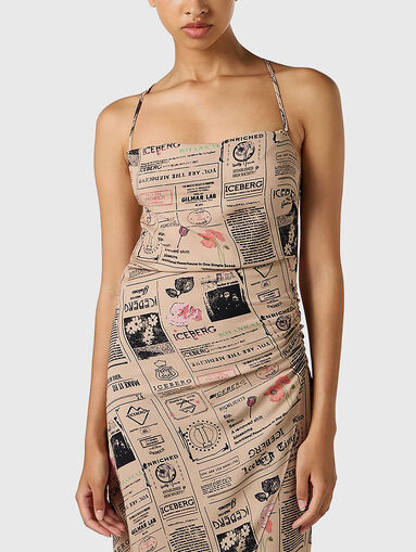 Midi dress with accent print - 3